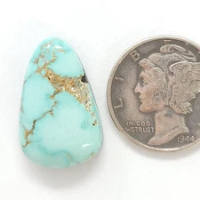 Natural Carico Lake Turquoise Single Triangle Free Form Cabochon 10.9 Carats