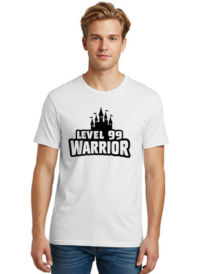 Level-99-Warrior-9 Mens Graphic Tee, 100% Cotton, Casual Summer Wear