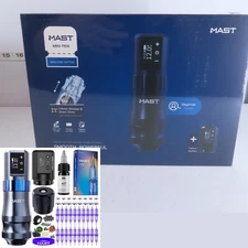 MAST MINI TATTOO PEN KIT CORDLESS/CORDED MACHINE 2 BATTERIES RCA (GRAY)