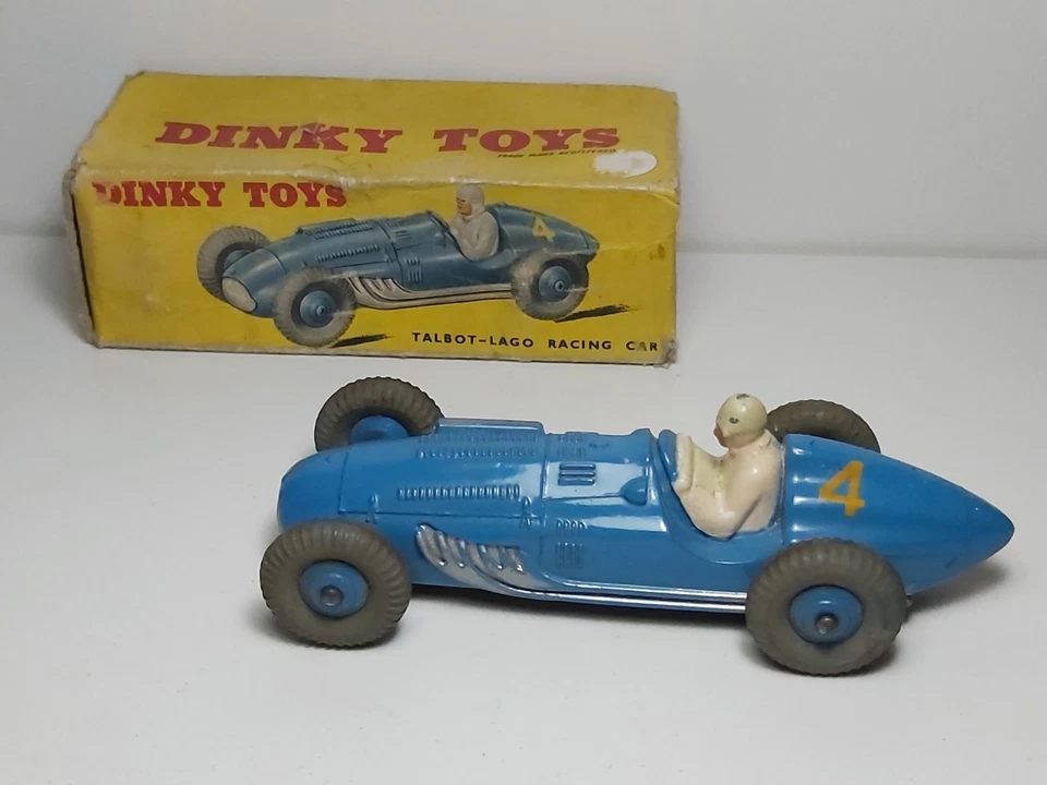 DINKY Nº230 - COCHE DE CARRERAS TALBOT-LAGO #4 (azul) + CAJA Original (1954-1960) en muy buena condición Foto 2 de 4
