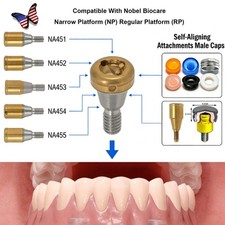 Dental Locator Attachment Abutment NP/RP Fits Nobel Active Conical Implant Caps