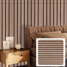 Pack of 3/4 Acoustic Decorative Slat Wall Panel Oak Walnut Soundproof Absorbing