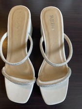 Bebo shoes white with sparkles, low block heel size 4 perfect for wedding