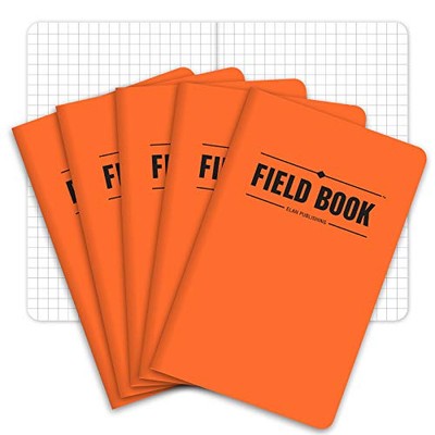 Field Notebook/Pocket Journal - 3.5''x5.5'' - Orange - 3.5'' x 5.5'', 