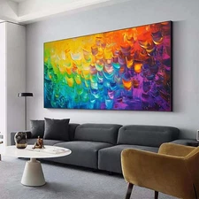 Green Modern Texture Abstract Hand Painted Oil Painting on Canvas Home Decor 