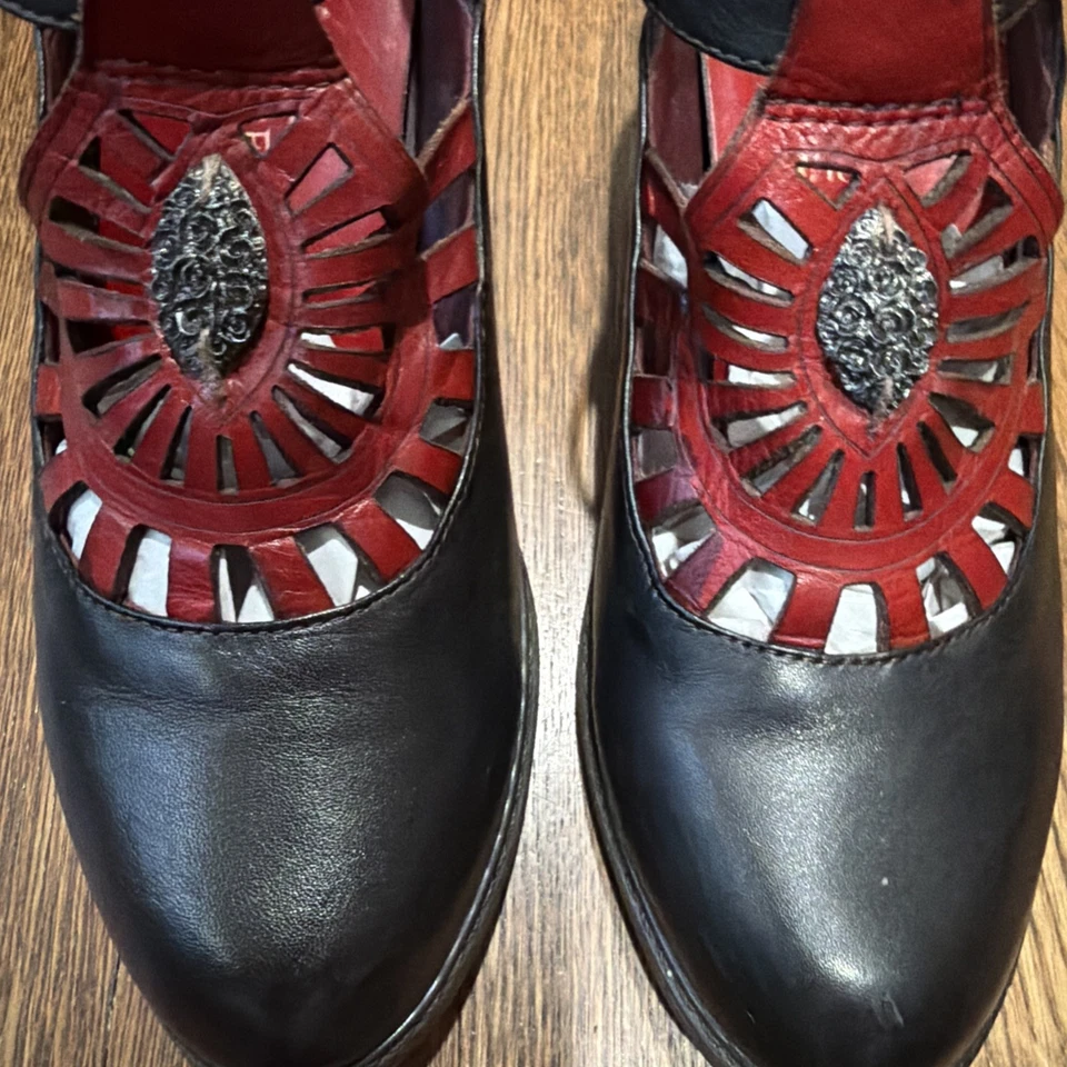 L'Artiste by Spring Step "Abril" Tacón Mary Jane Zapatos Cuero EE. UU. 7.5/UE 38 Foto 3 de 4