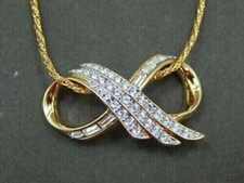 Round Cut Simulated Diamond Infinity Women's Pendant In 14K Yellow Gold Plated