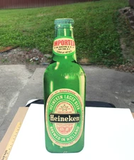 VINTAGE HEINEKEN LAGER BEER BOTTLE CARDBOARD STAND-UP ADVERTISING DISPLAY