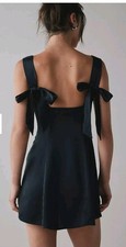Urban Outfitters Bri Double Bow Satin Mini Dress size small
