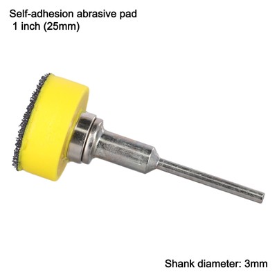 2.5cm Selbsthaftend Abrieb Pad 3mm Schaft Polierend Werkzeug Sandpapier Scheiben