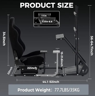 Minneer G920 Flight Racing Simulator Cockpit Fit Logitech G29 X52 Thrustmaster