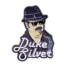 Duke Silver Ron Swanson Parks & Rec Recreation 1.4" Enamel Pin @ US SELLER