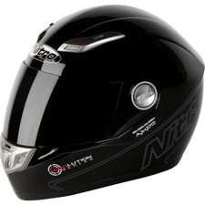 CASCO MOTO NITRO AIKIDO GLOSS PLAIN NERO FIBRA DI VETRO FULL FACE