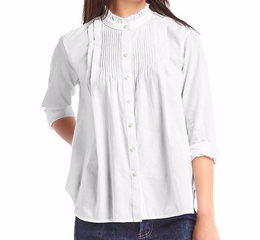 NWT Gap Ruffle collar shirt, White SIZE ST S T #241241 | eBay