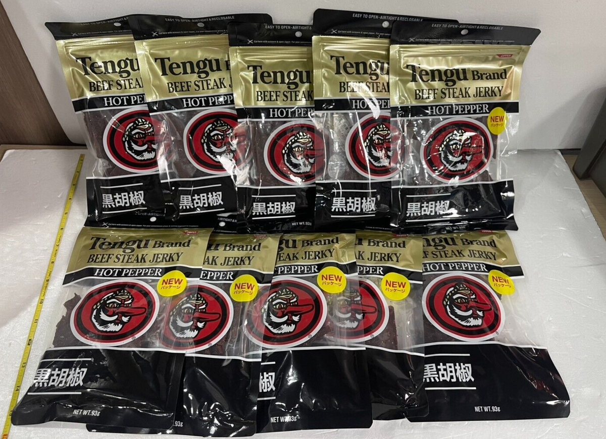 Tengu Beef Steak Jerky Hot Pepper 93g x 10 Set Appetizers Tengu Beef Steak Jerky Hot Pepper 93g x 10 Set Appetizers