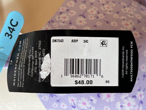 Reggiseno Maidenform ferretto 34C Demi convertibile One Fab Fit floreale lavanda DM7543 - Foto 7 di 11