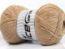 4-Skein Lot Lorena Superfine Yarn cotton 4x100g Beige