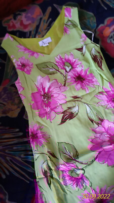 Vintage Kleid Gr.18 ca.36 Vivien Caron Tolle Details+Farbe+Muster