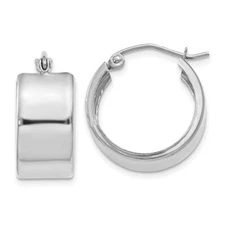 14K White Gold 8.25mm Polished Hoop Earrings 2.07g L-15mm, W-17.25mm for Mom