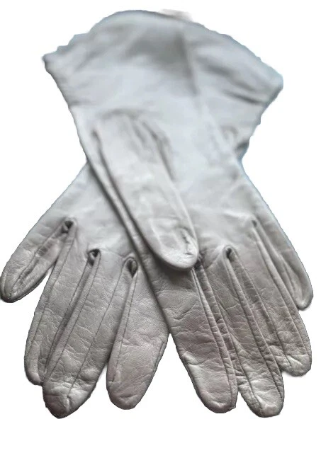 NUEVO CON ETIQUETAS Guantes De Colección Bronceados Claros/Cervatillo Cuero Genuino Gamuza Forrados Para Mujer Talla 7 Foto 3 de 4