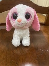 TY Beanie BOO   Cookie  Dog 6 Inch Pastel Pink  White Retired 2011