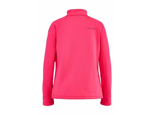 Spyder Savona Zip T-Neck Fleece KIDS Ski Snow Half Zip Sweater Hot Neon Pink New - Picture 13 of 16
