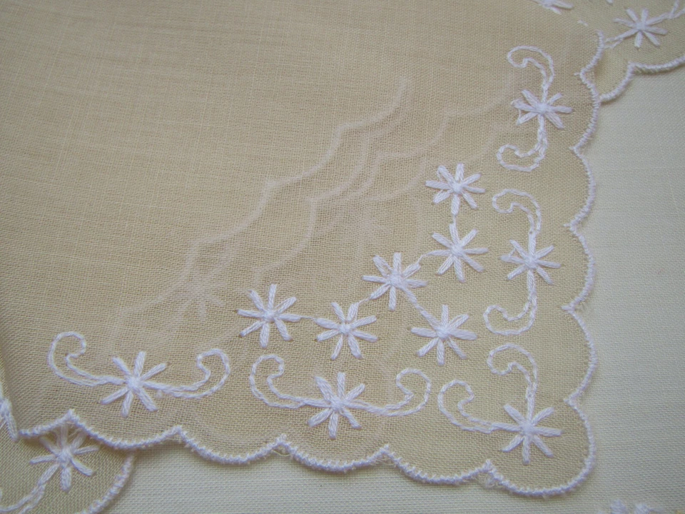 boite de 2 Mouchoirs brodé ALBA Coton Neuf ancien Vintage 27 X 28 cm  suisse - Photo 2/4