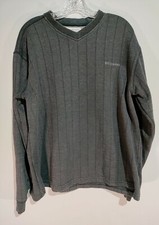 Columbia V Neck Mens XL Gray Sweater/Sweatshirt Pullover Cotton