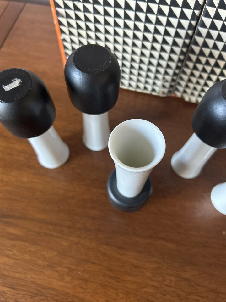 RARE Set Of 6 Mid Century LAGARDO TACKETT For Schmid Lotus Liqueur Cups In Box - Image 3 of 4