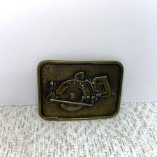 Vintage Skilsaw Mens Brass Plated Belt Buckle  READ 