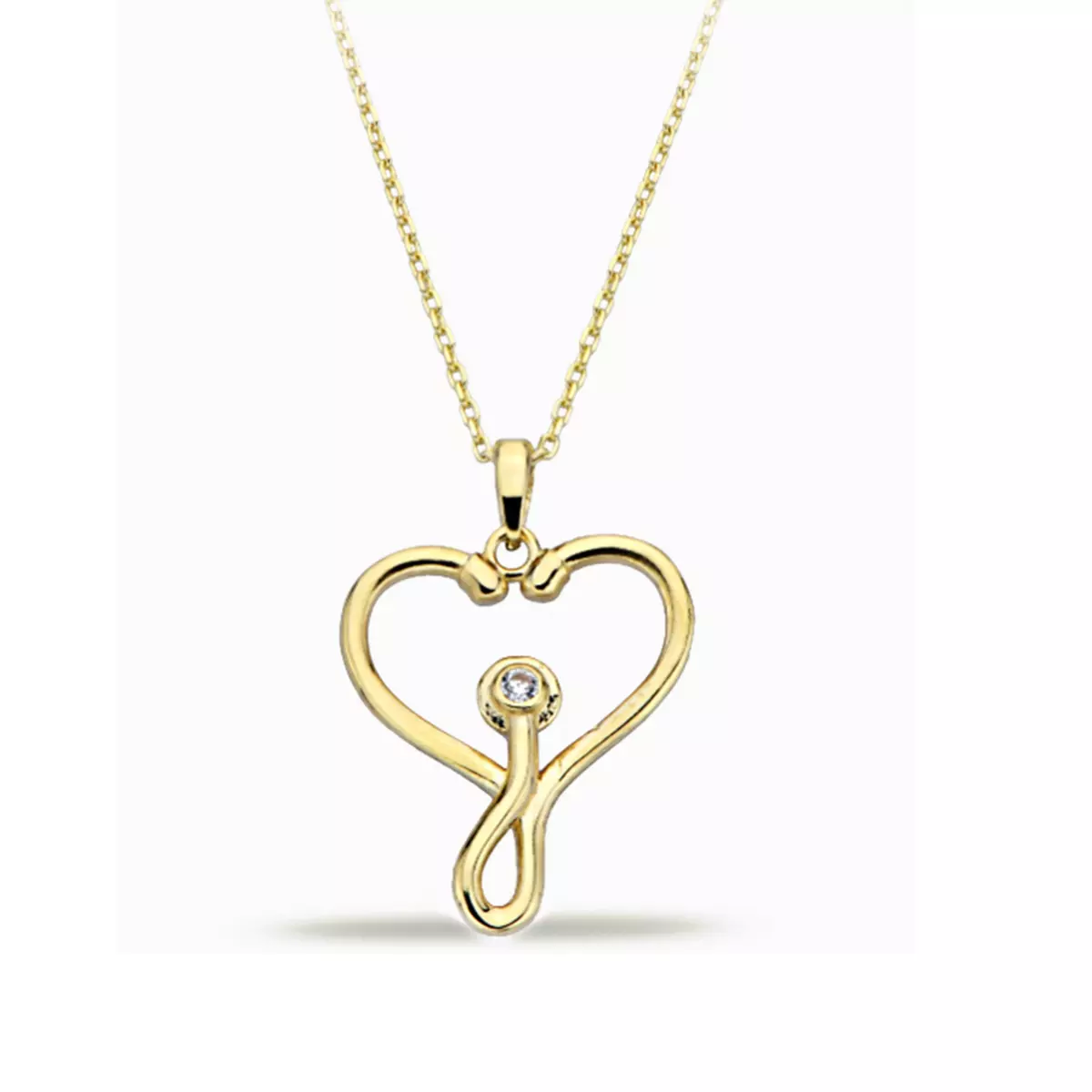 14 karat gold stethoscope necklace deals