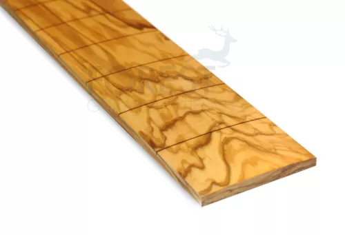 Olive Wood Guitar Fretboard, Fingerboard 24.562" Gibson® Scale, Slotted R 12"