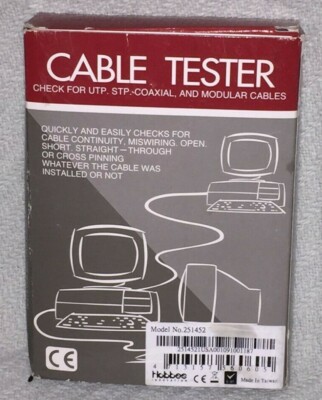 ENHANCED NETWORK CABLE TESTER NETWORK CABLE TERMINATOR MODEL #251452 IN ORIG BOX