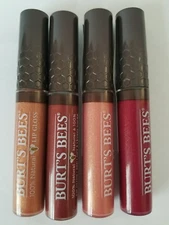 BURT'S BEES LIP GLOSS LOT OF 4 RUBY MOON, SWEET SUNSET, FALL FOLIAGE, SUNNY DAY