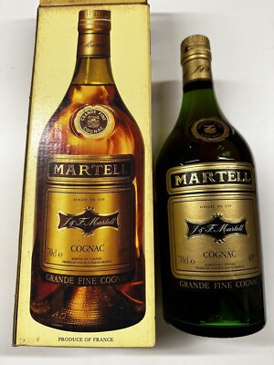 J+F MARTELL COGNAC GRAND FINE in BOX!  70er JAHRE 0,7L 40%