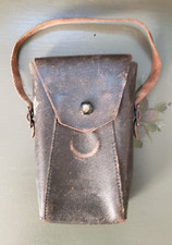 Vintage Camera Case/Pouch - 7" x 4" x 1.5" - For Folding Cameras Black Leather