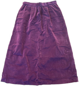 PURPLE VELVET SKIRT - Size S or M? - 26 Wx27½ L No Tag - Pockets