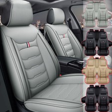 For Chevy Car Seat Cover Full Set Deluxe PU Leather 5-Seats Front&Rear Protector