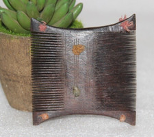1930s Vintage Tribal Lady Brown Wooden Comb Vanity Handmade Old Original