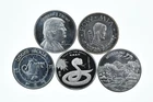 Lot 5 VINTAGE 1 Oz Silver Bars/Rounds Art Bars Collection Poured .999 *447