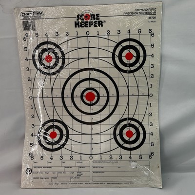 Champion Range&Target Score Keeper sheets #45726 100yard rifle sighting in,12pk