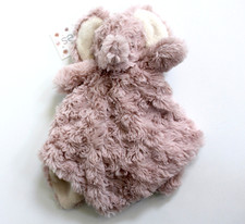 Oobles Pink Swirl Rosette Elephant Plush Lovey Security Blankie Blanket Rattle