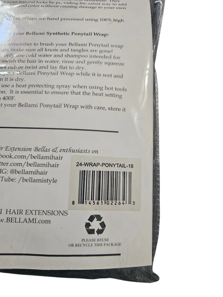 Extensiones de cabello envolvente Bellami extensión cola de caballo 180 g 24" color #18 rubio sucio Foto 3 de 4