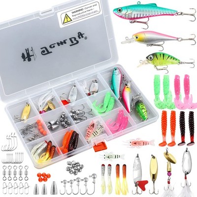 Fishing Lures Bait Tackle Kit Set for Freshwater Trout Bass Fishing, Includin...