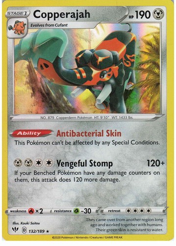 Copperajah 132/189 Holo Rare Darkness Ablaze Pokemon LP