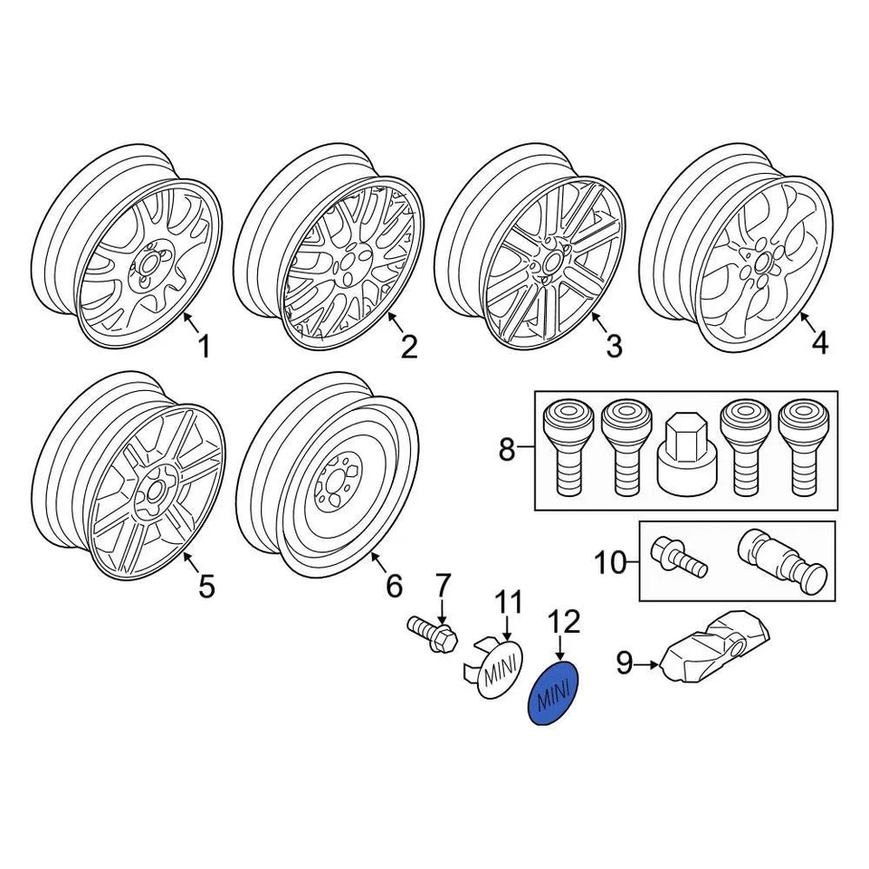 For Mini Cooper 2002-2015 Mini 36136758687 Wheel Cap Emblem Foto 4 de 4