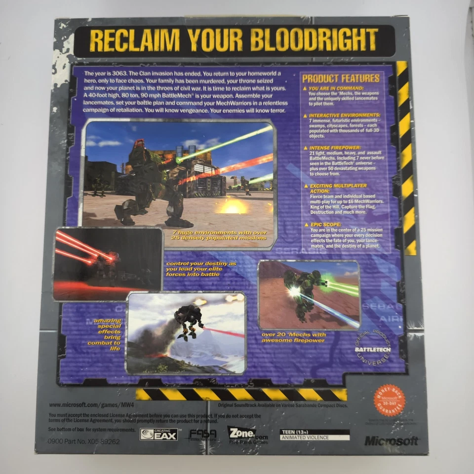 MechWarrior 4: Vengeance, 2000, Big Box, New & Sealed - Image 3 of 4