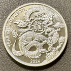 2024 Asahi 1 ozt 99.9% Silver Year of the Dragon Round w/ Capsule