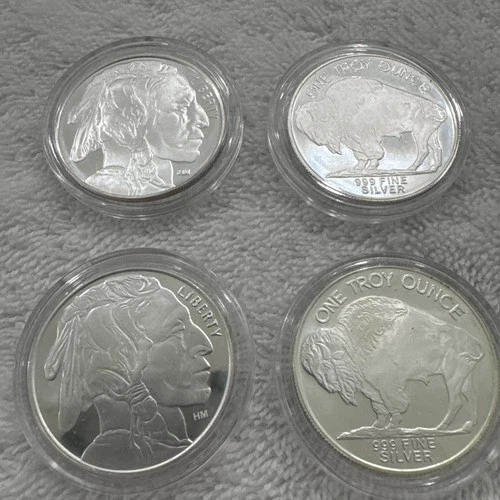 Buffalo Indian Head Style .999 Silver 1 oz Rounds Pack of 4