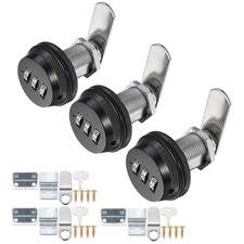 3 Pack Combination Cabinet Cam Lock Password Coded Lock with 1-1/8''Cylinder ...